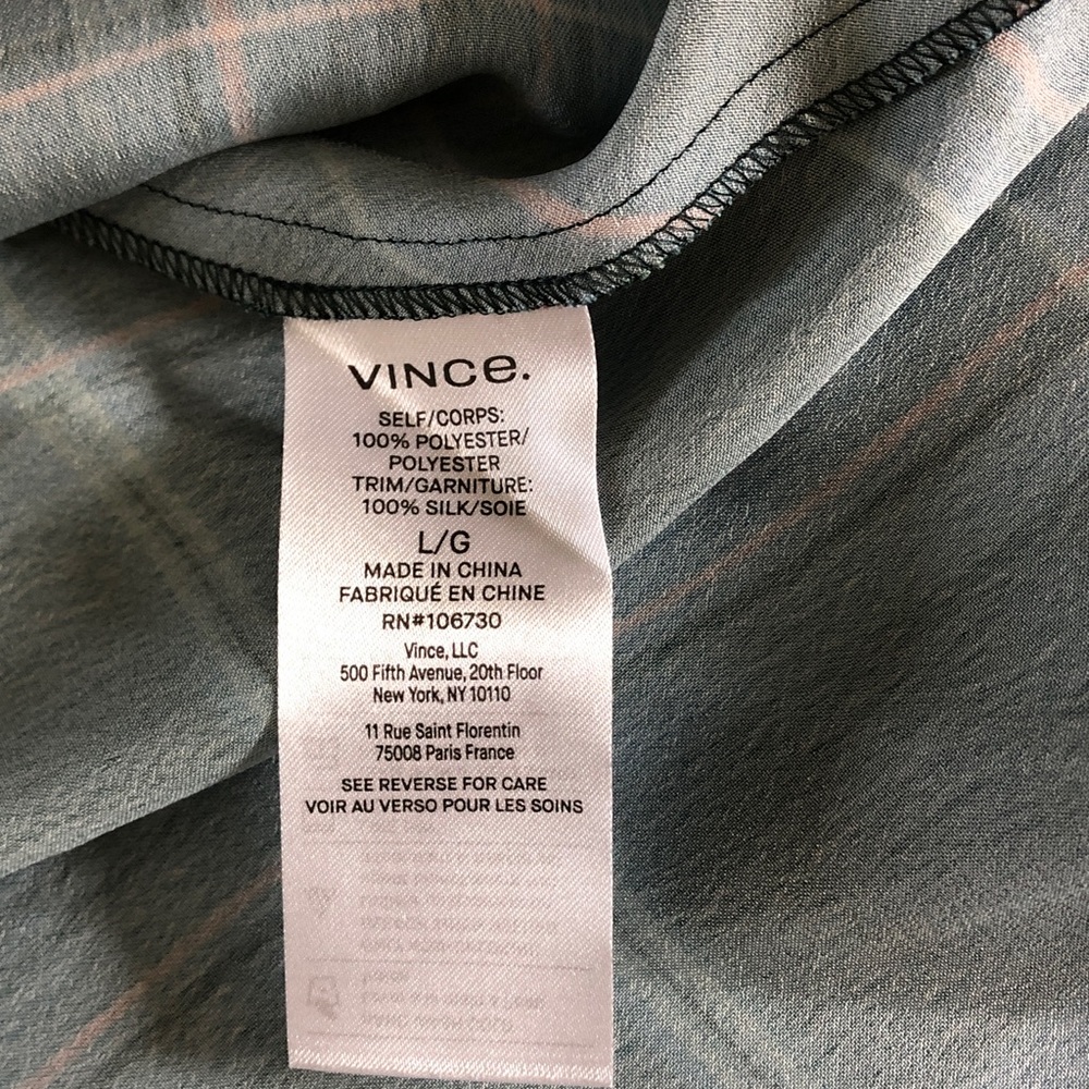 New Vince Plaid Lace Trim Dress - Picture 15 of 16